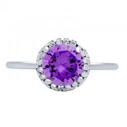 Inel argint 925 rodiat cu piatra violet [1]
